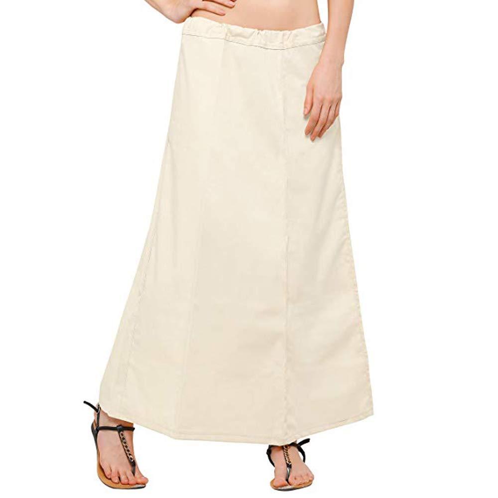 Clothing woman's Elegant Look Ethnic Wear Cotton Petticoat Cream Pack of 1 Default Title