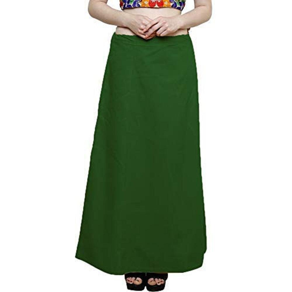 Clothing woman's Elegant Look Ethnic Wear Cotton Petticoat Dark Green Pack of 1 Default Title