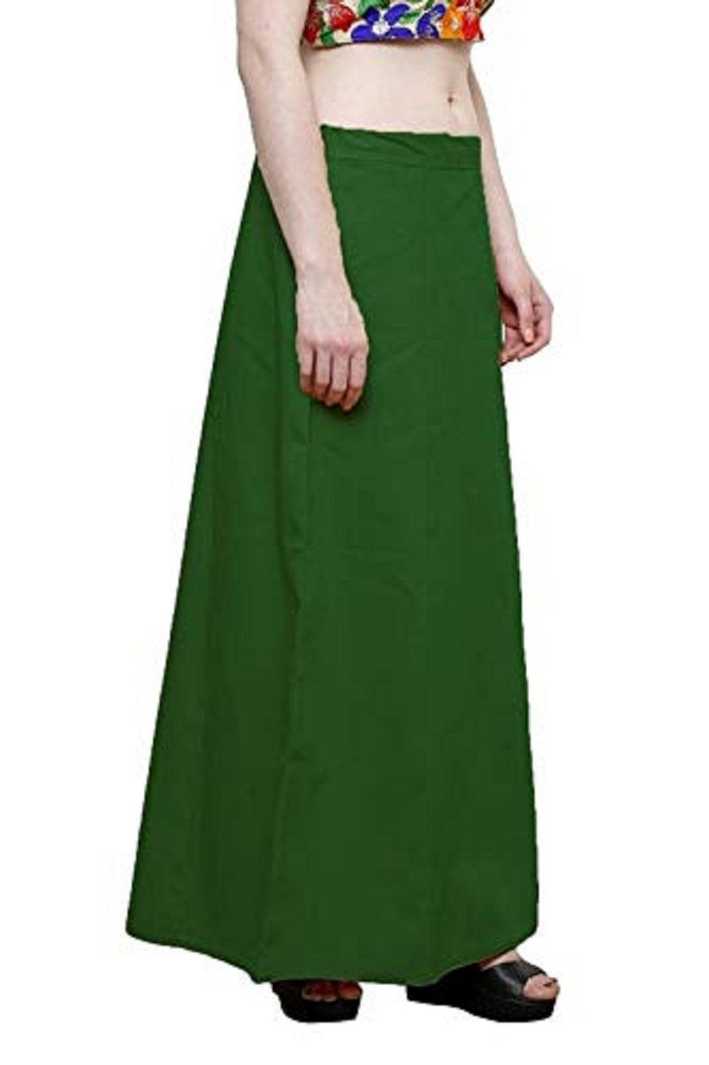 Clothing woman's Elegant Look Ethnic Wear Cotton Petticoat Dark Green Pack of 1