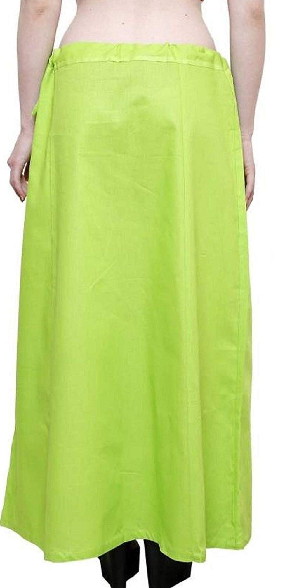 Singhania Clothing woman's Elegant Look Ethnic Wear Cotton Petticoat Light Perrot Green Pack of 1