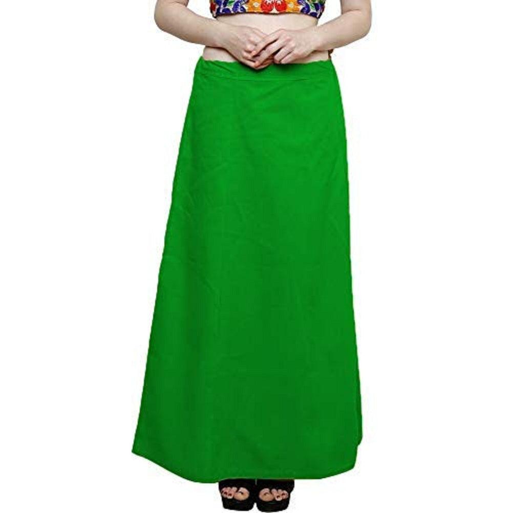 Clothing woman's Elegant Look Ethnic Wear Cotton Petticoat Green Pack of 1 Default Title