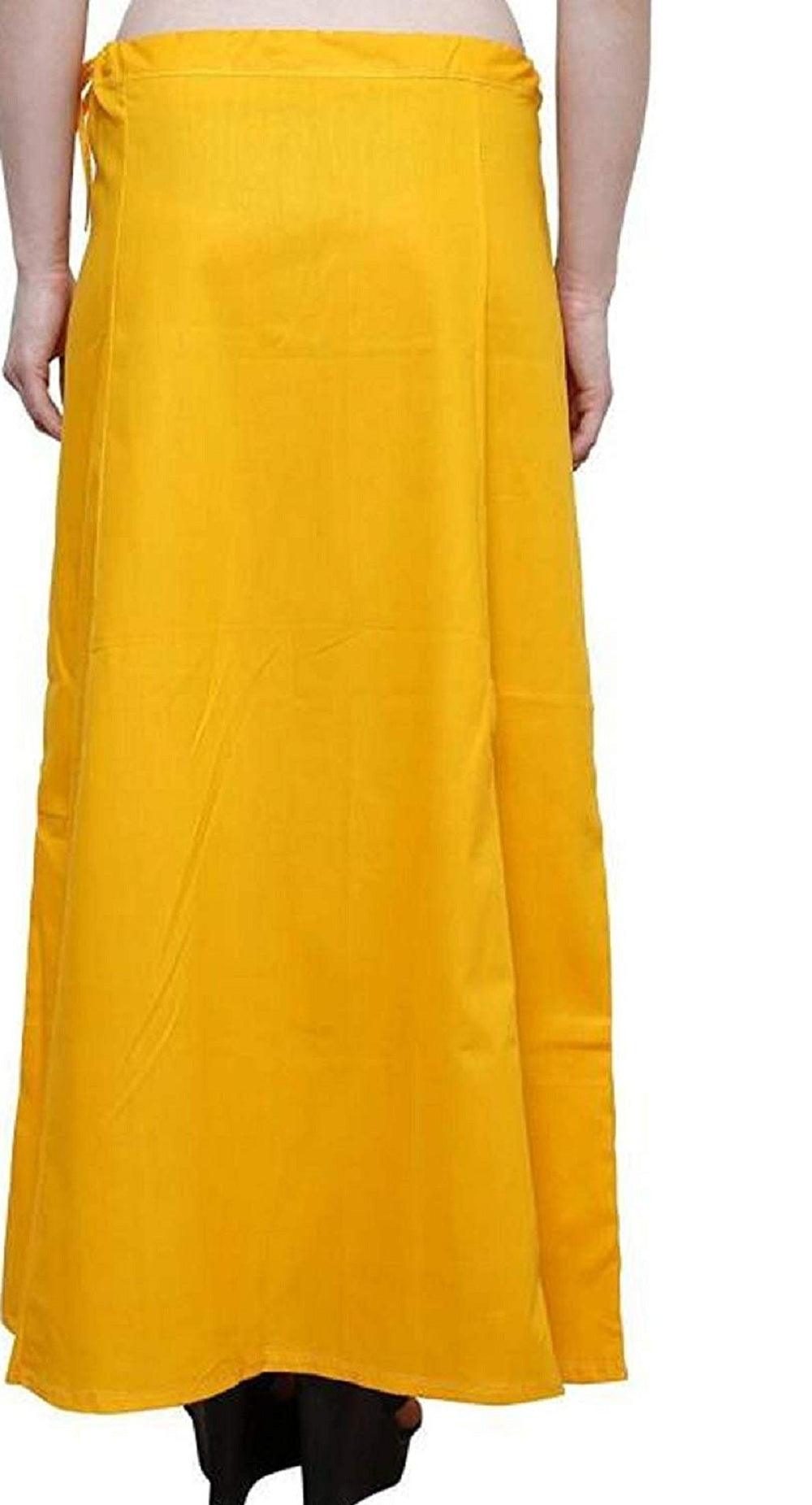 Clothing woman's Elegant Look Ethnic Wear Cotton Petticoat Yellow Pack of 1