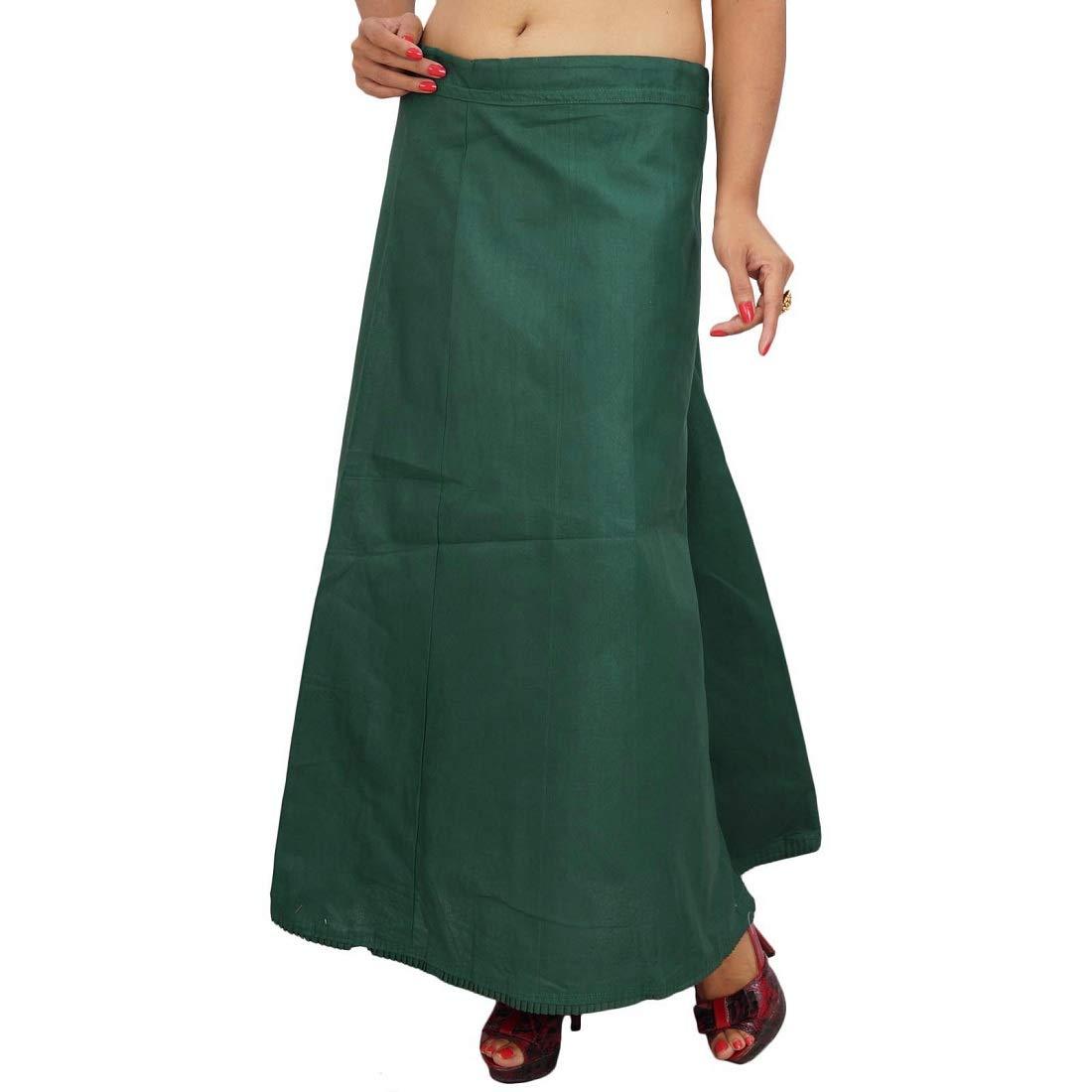 Clothing woman's Elegant Look Ethnic Wear Cotton Petticoat Mungia Green Pack of 1