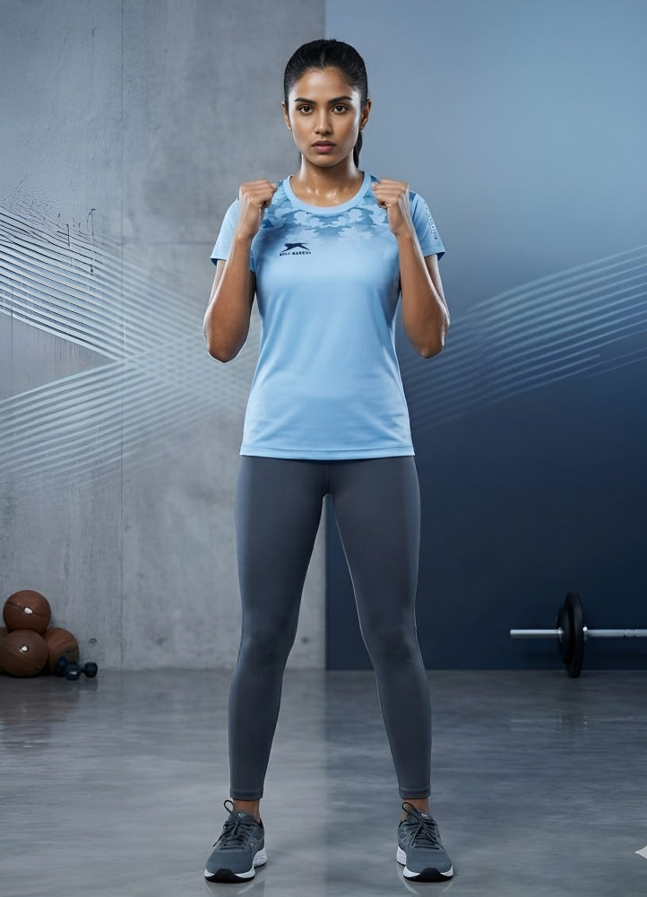 Shiv Naresh Girl's|Women'S Half Sublimation Sports T-Shirt | Quick Dry Polyester Gym & Running T-Shirt | Lightweight Athletic Training Tee
