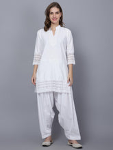 Indian Women White Soild Cotton Blend Straight Kurta XXXL