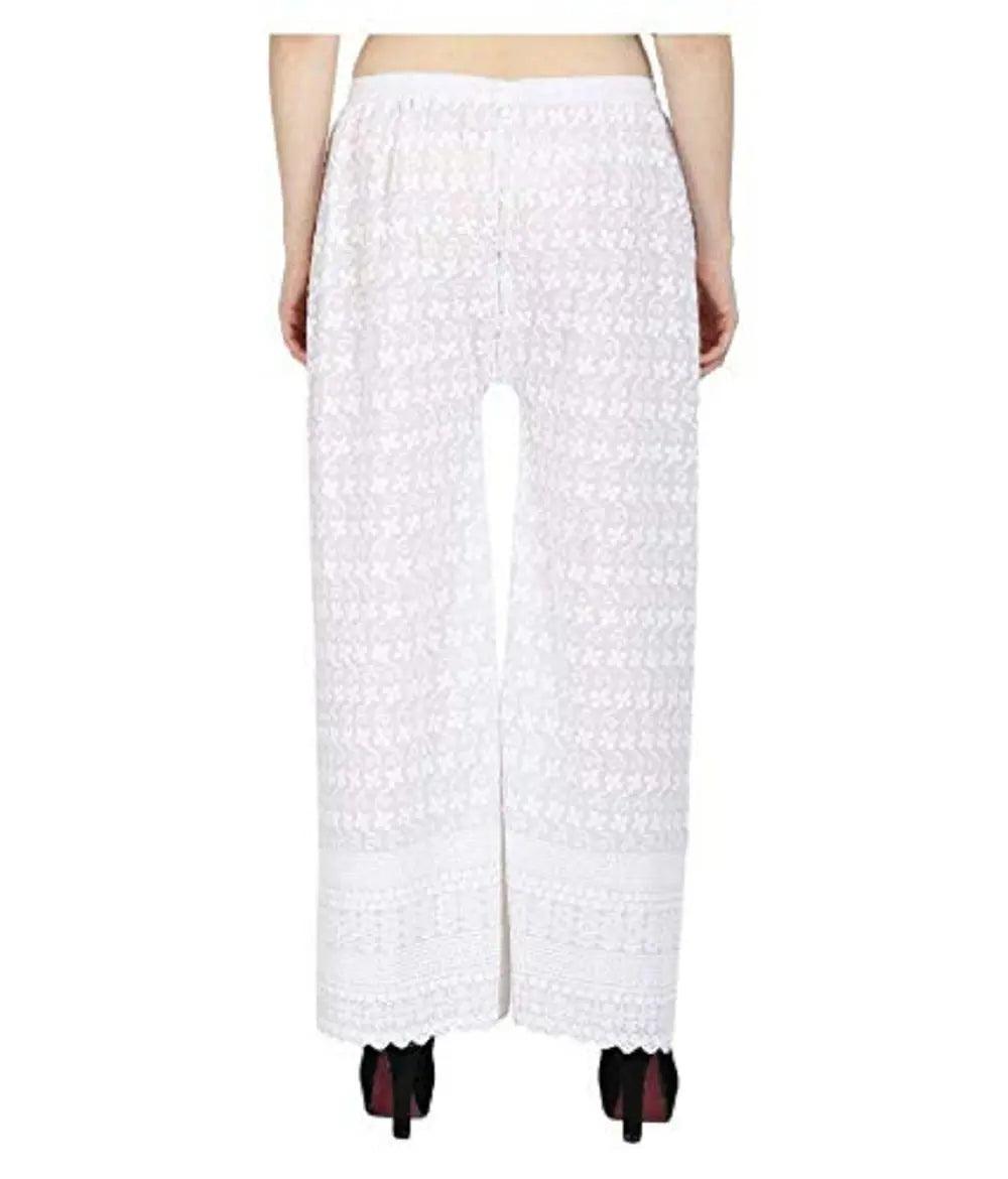 Woman's Cotton Chiken Plazzo White