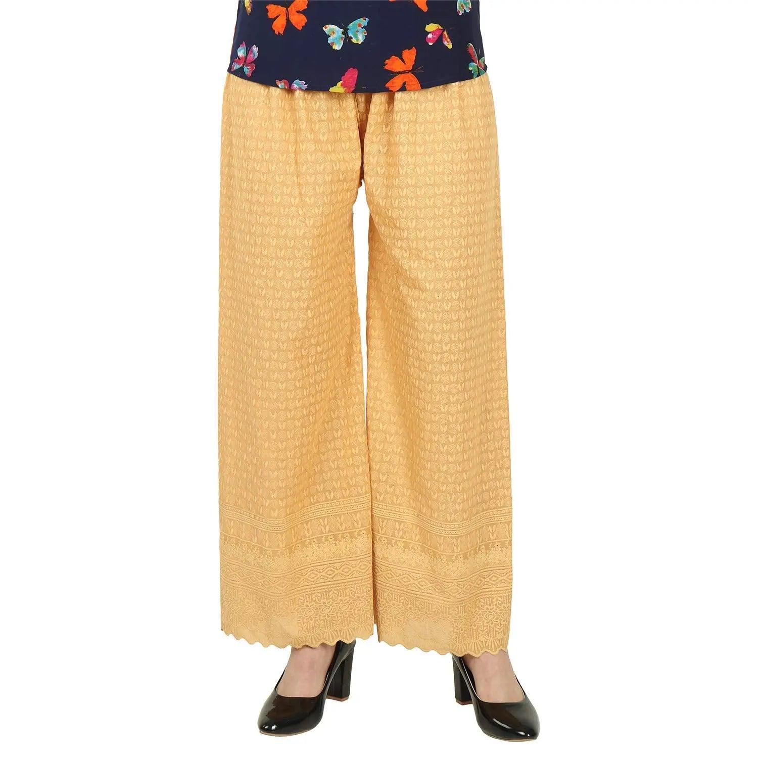 Woman's Cotton Chiken Plazzo Beige Default Title