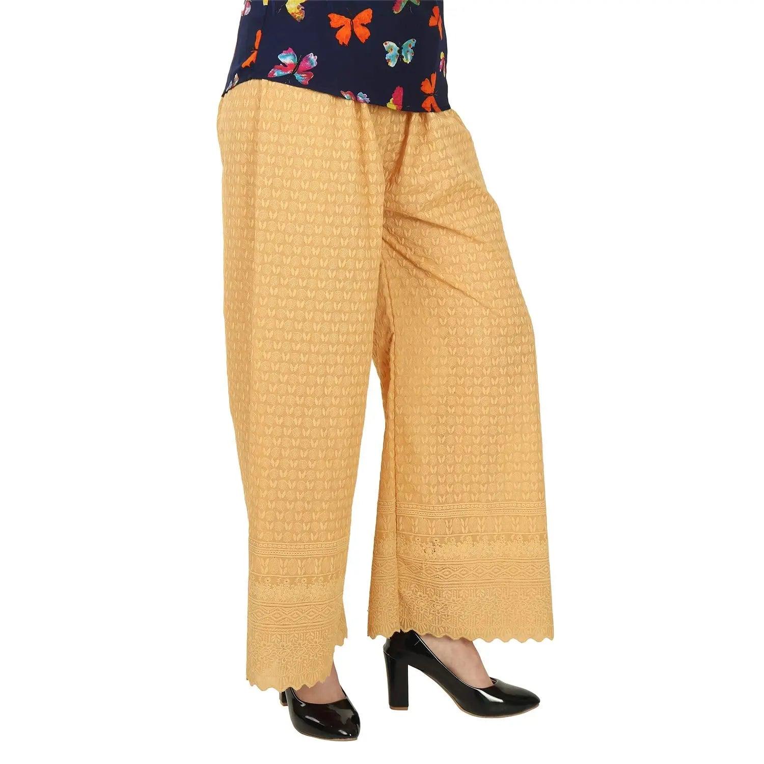 Woman's Cotton Chiken Plazzo Beige