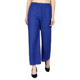 Woman's Cotton Chiken Plazzo Blue Default Title