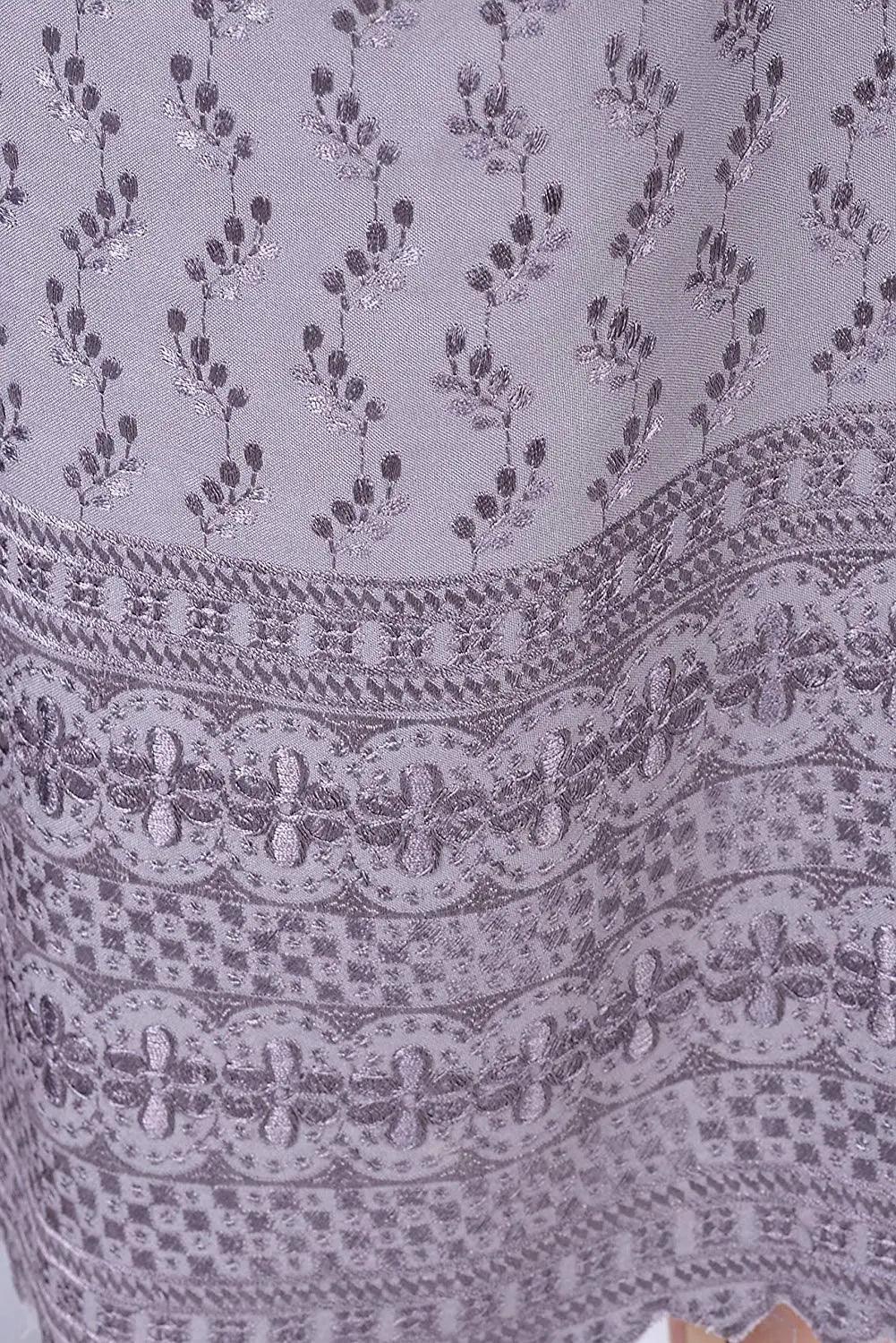 Woman's Cotton Full Chikan Palazzo Grey