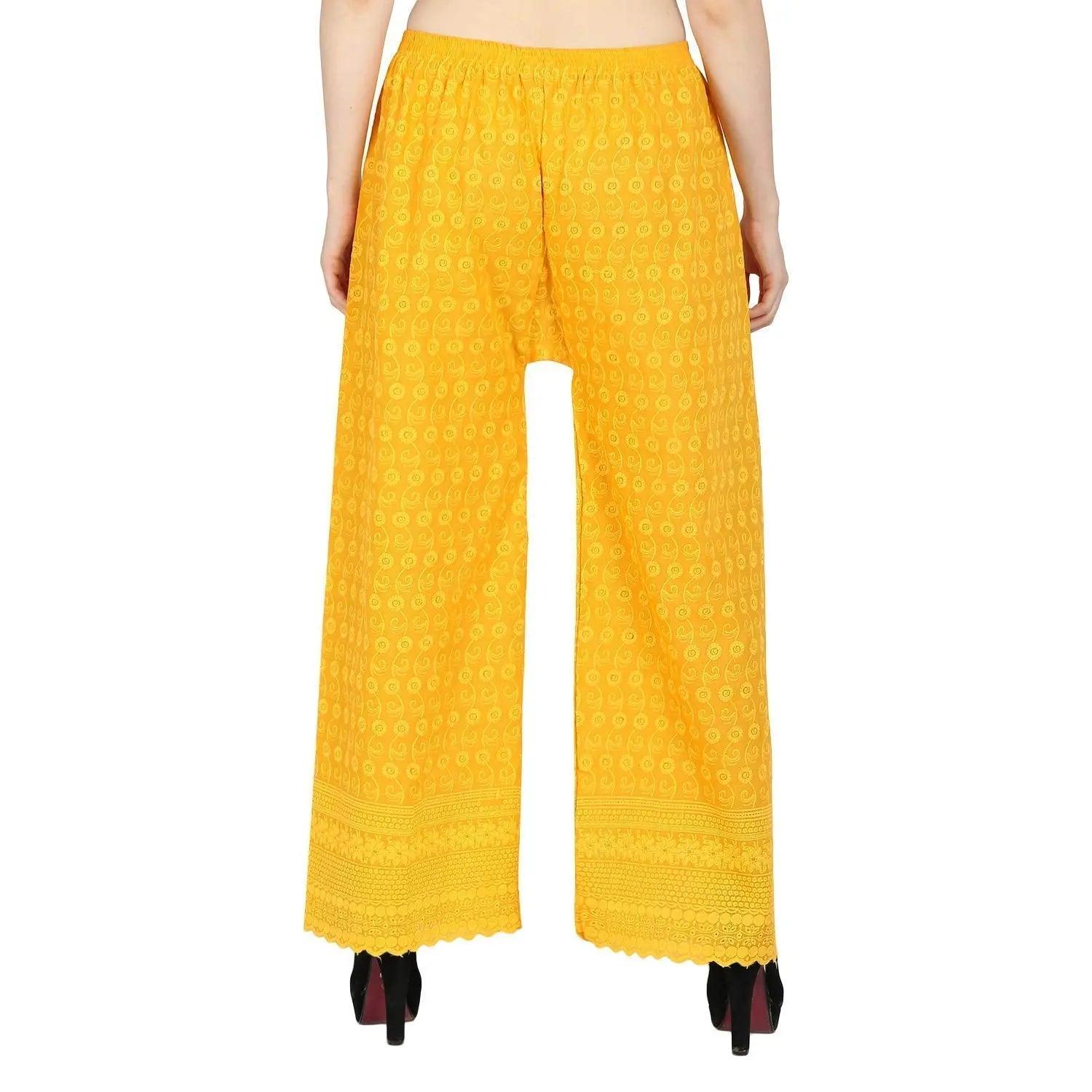 Woman's Cotton Full Chiken Plazzo Yellow
