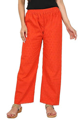 Woman's Cotton Chiken Plazzo Orange Default Title