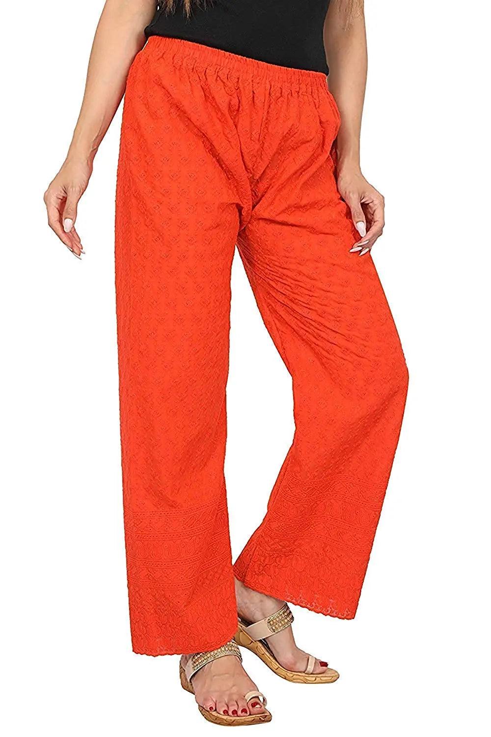 Woman's Cotton Chiken Plazzo Orange