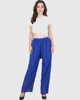 Women's Royal Blue Chicken Rayon Palazzo Flaired Pants wrinkle free Default Title