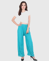 Women's Rama Green Chicken Rayon Palazzo Flaired Pants wrinkle free Default Title