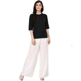 Women's White Plain Rayon Palazzo Default Title