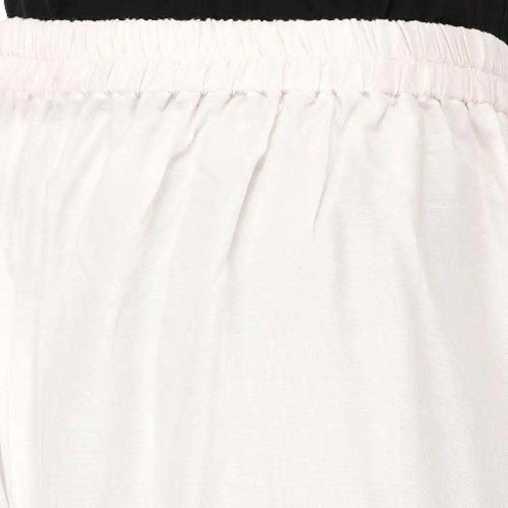 Women's White Plain Rayon Palazzo