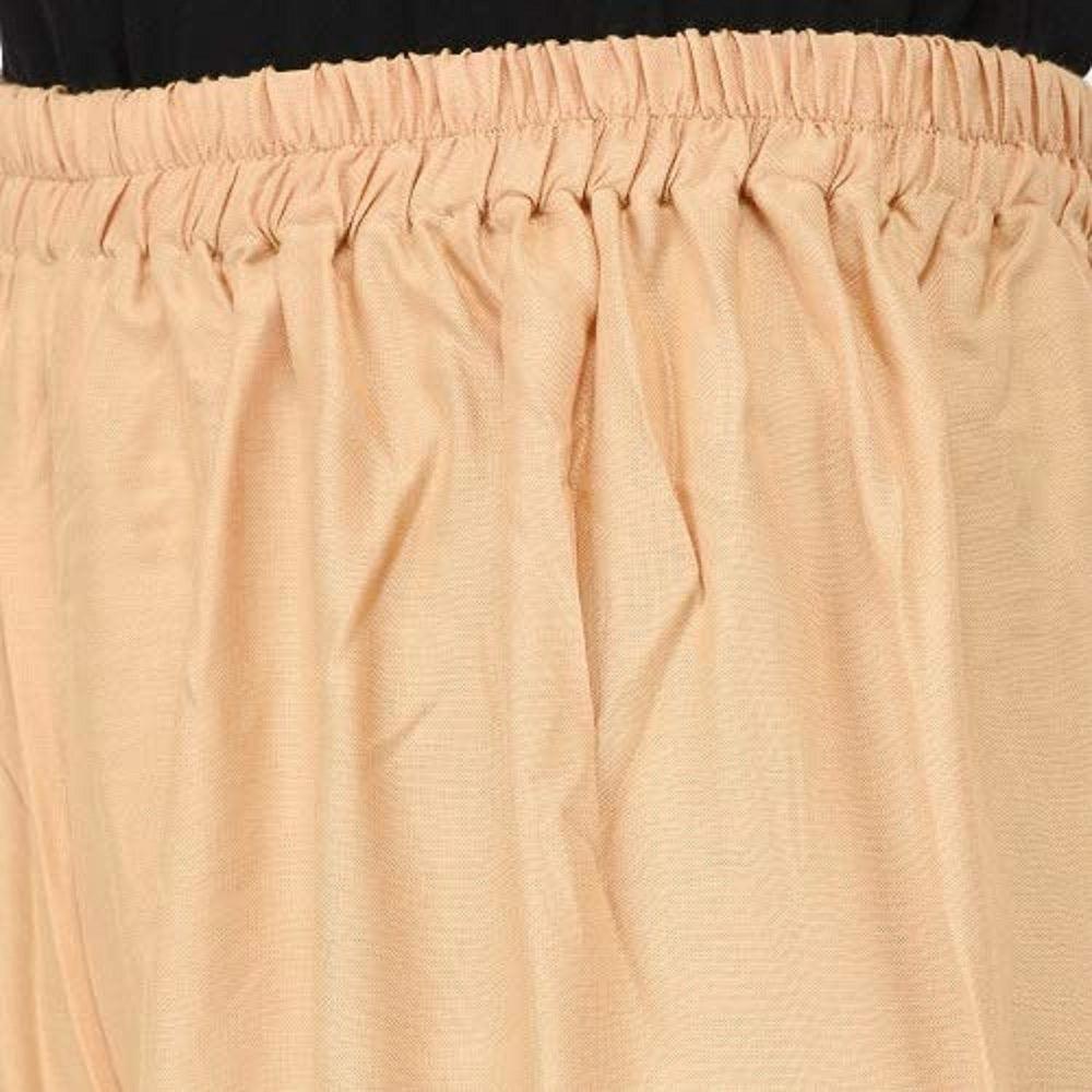 Woman's Rayon Plain Beige Palazzo