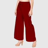 Women's Maroon Plain Rayon Palazzo Default Title