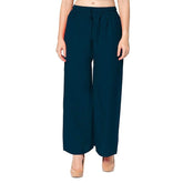Women's Peacock Green Plain Rayon Palazzo Default Title