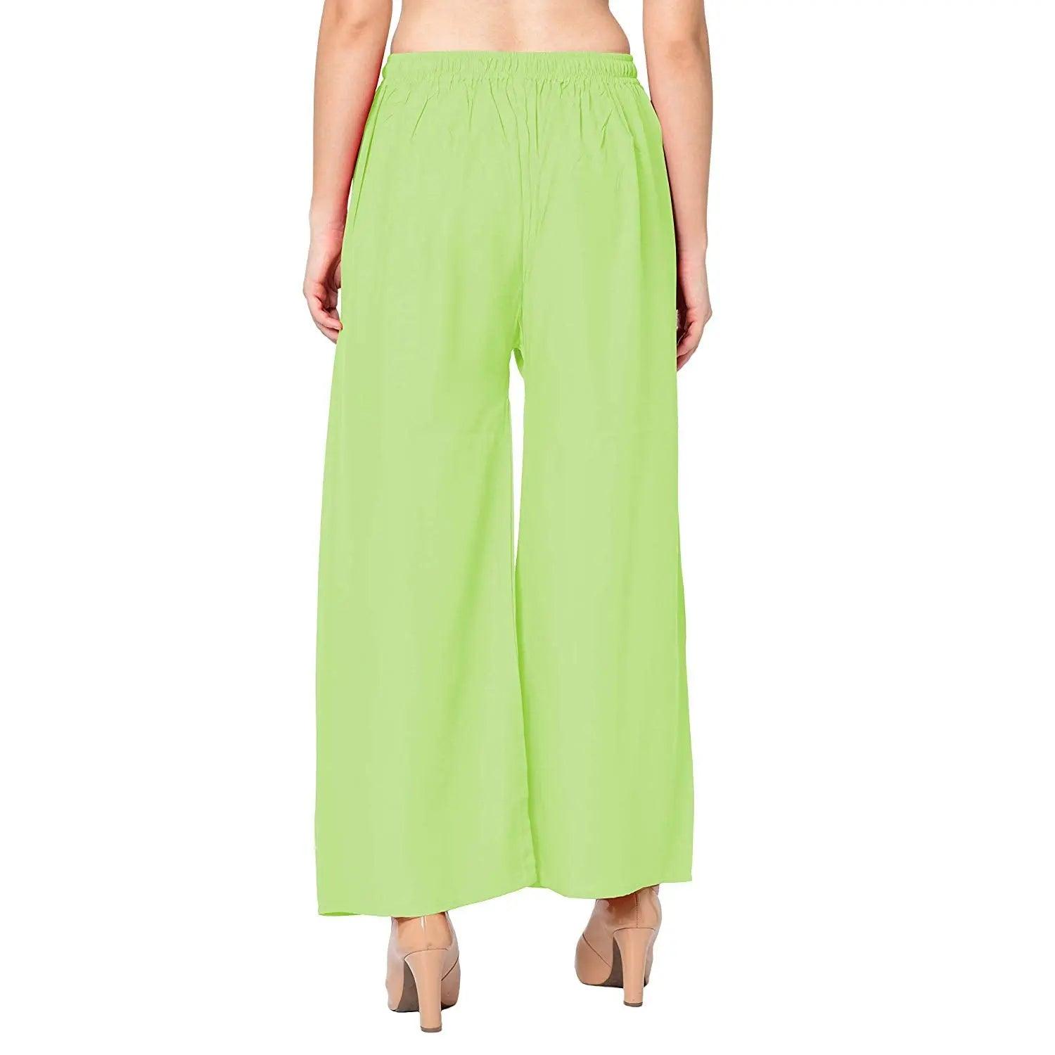 Women's Perrot Green Plain Rayon Palazzo
