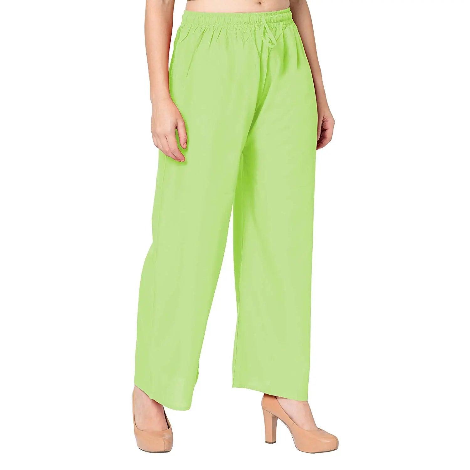 Women's Perrot Green Plain Rayon Palazzo