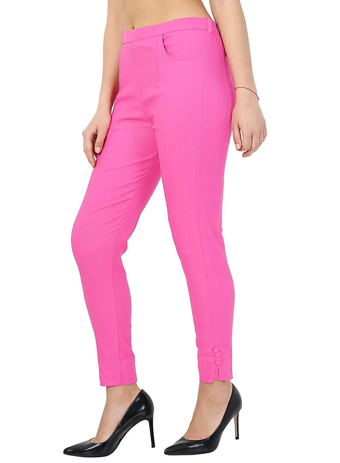Women's Baby Pink Plain Pant Palazzo