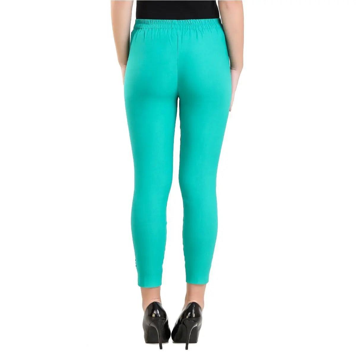 Women's Rama Green Plain Pant Palazzo