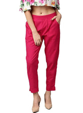 Women's Rani Pink Plain Pant Palazzo