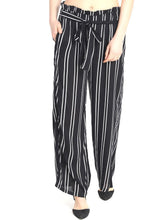 Woman's Rayon Stripe Black Palazzo Default Title