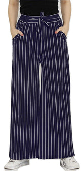 Woman's Rayon Stripe Blue Palazzo Default Title