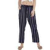 Woman's Rayon Stripe Blue Palazzo Default Title