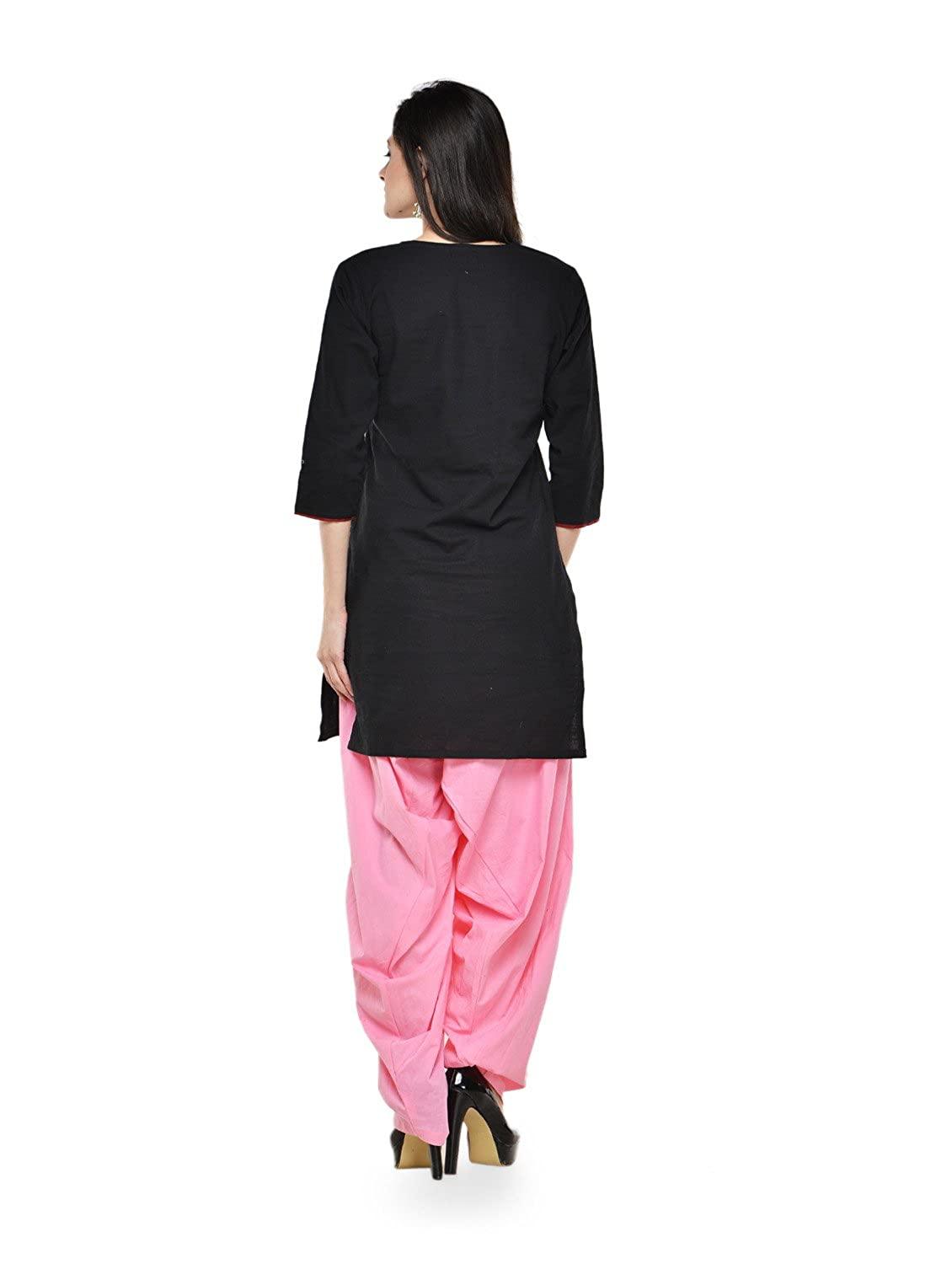 Trendzmy Cotton Solid Patiala Baby Pink Salwar