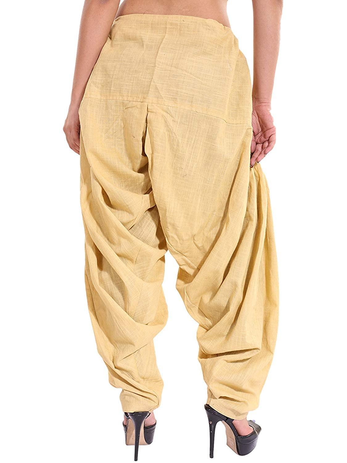 Trendzmy Cotton Solid Patiala Beige Salwar