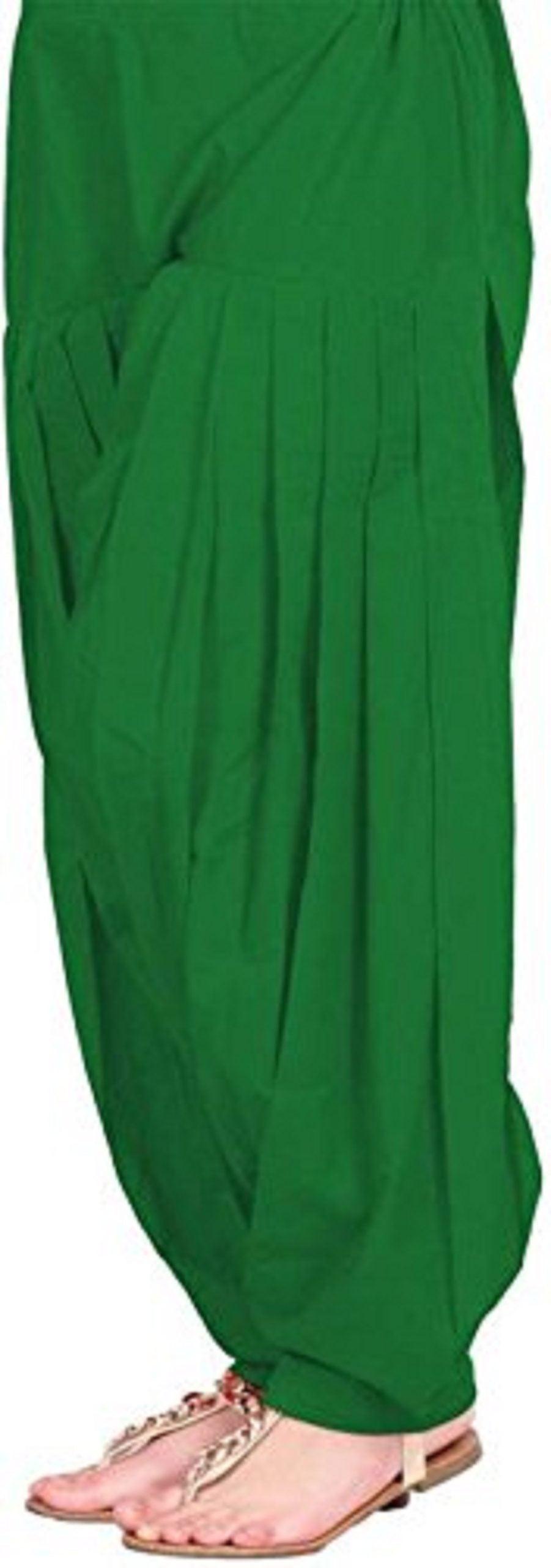 Cotton Solid Patiala Green Salwar