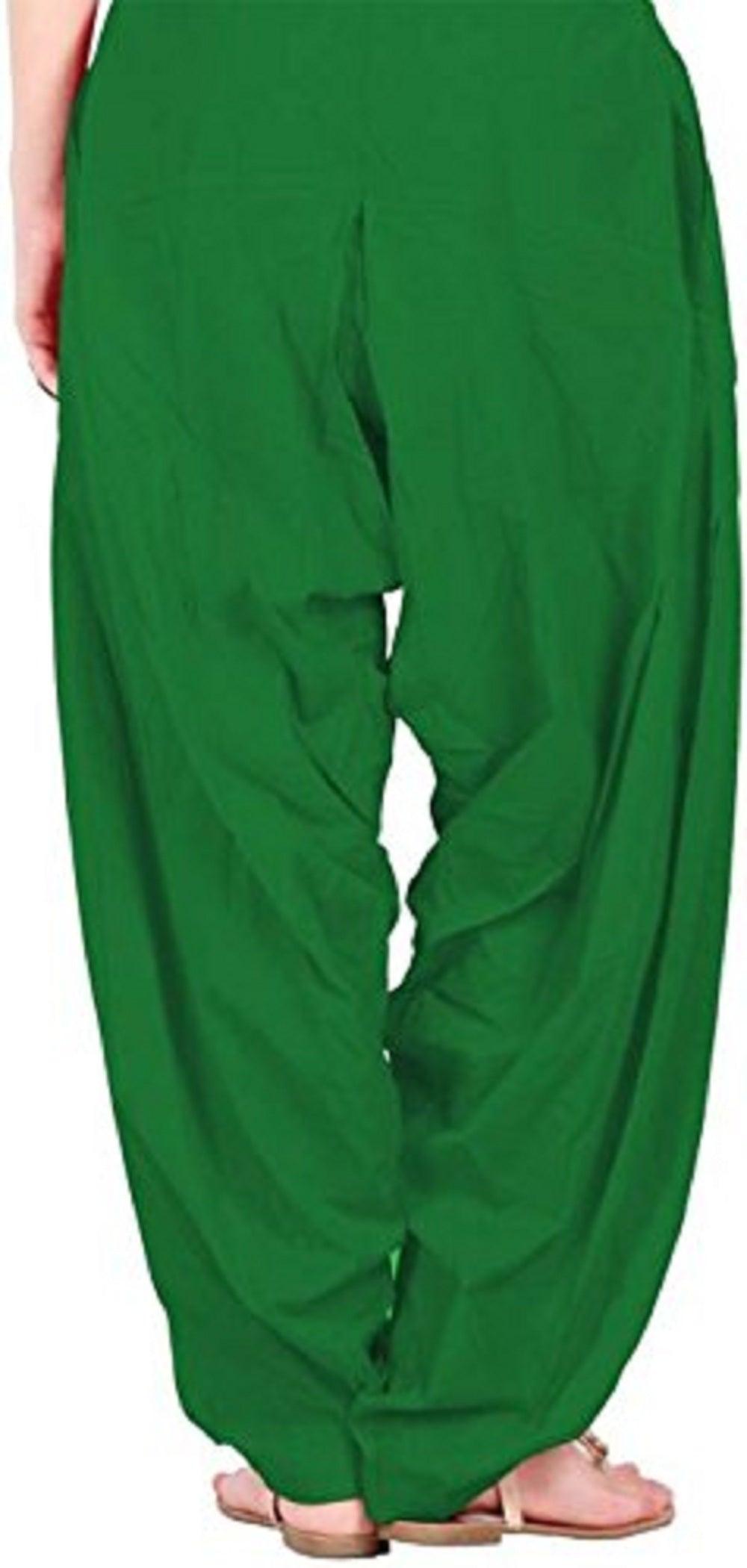 Pure Cotton Solid Women Green Coffee Salwar Pack of 2
