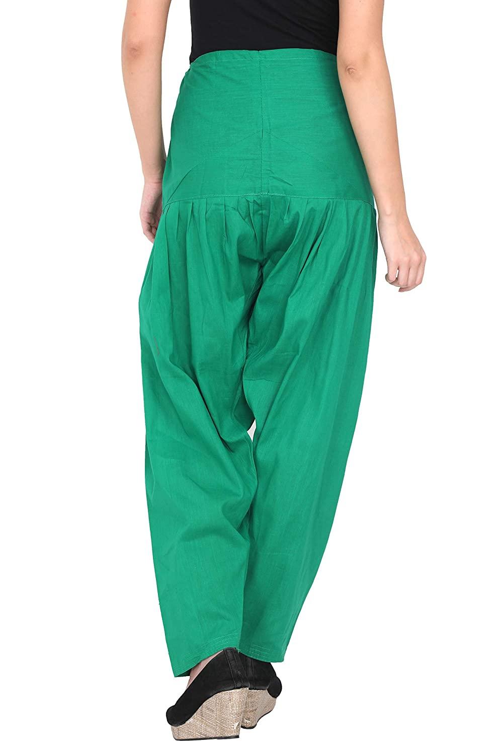 Trendzmy Cotton Solid Patiala Rama Green Salwar