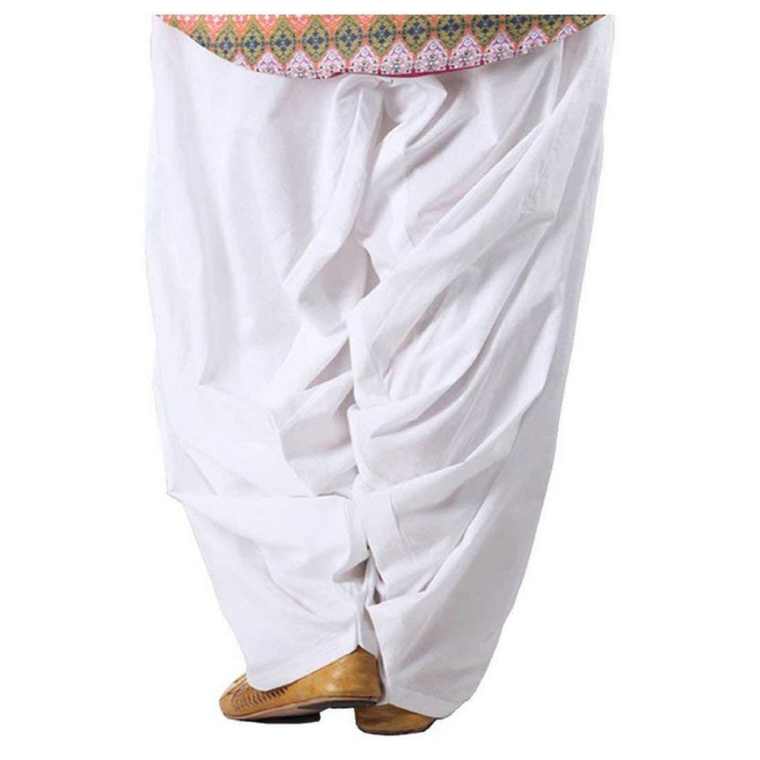 Trendzmy Pure Cotton Solid Women White Rani Pink Salwar Pack of 2