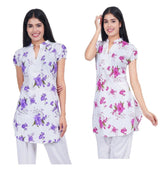 Women Purple Pink Printed Straight Kurta Pack Of 2 XXXL
