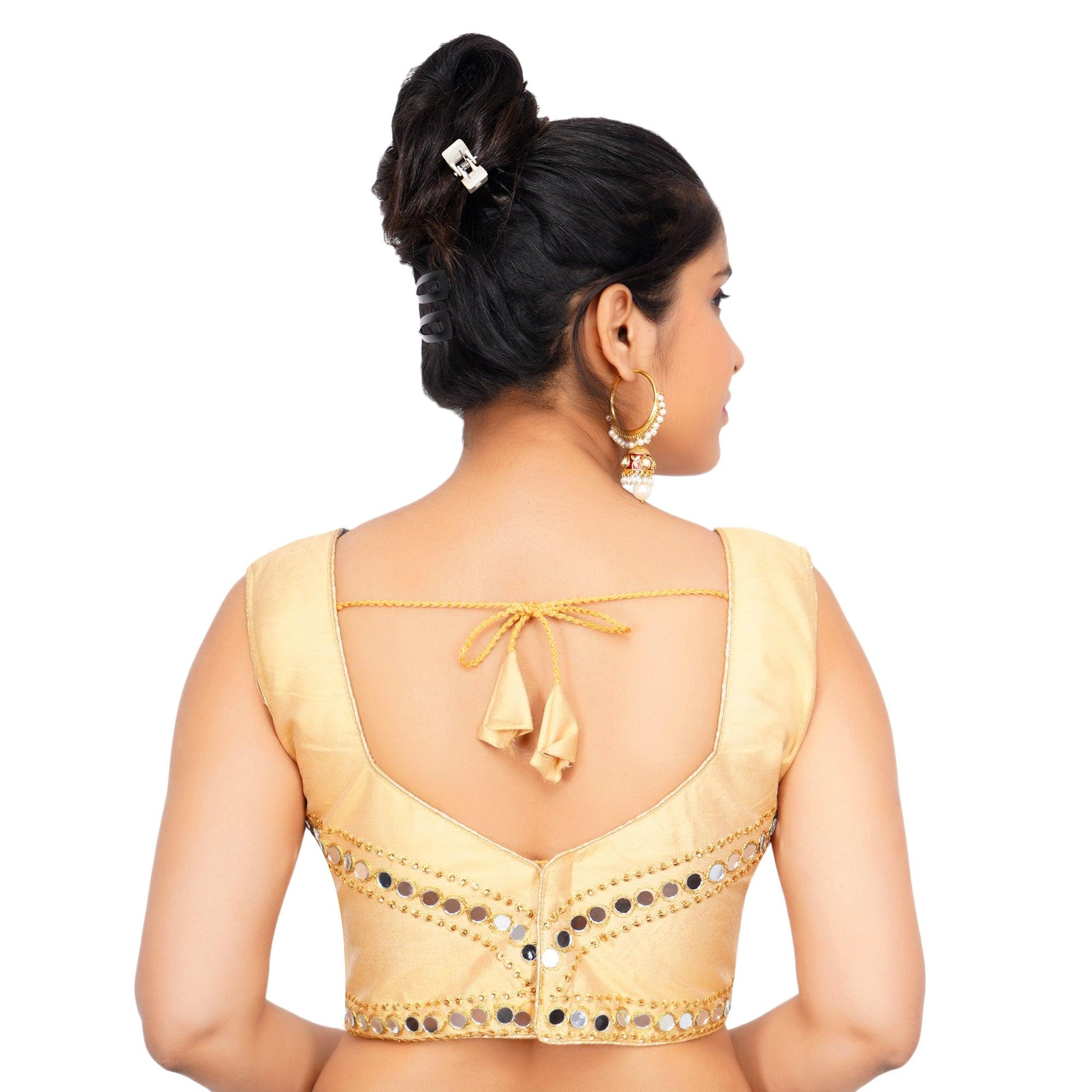 Sweatheart Neck Mirror Beige Women Blouse