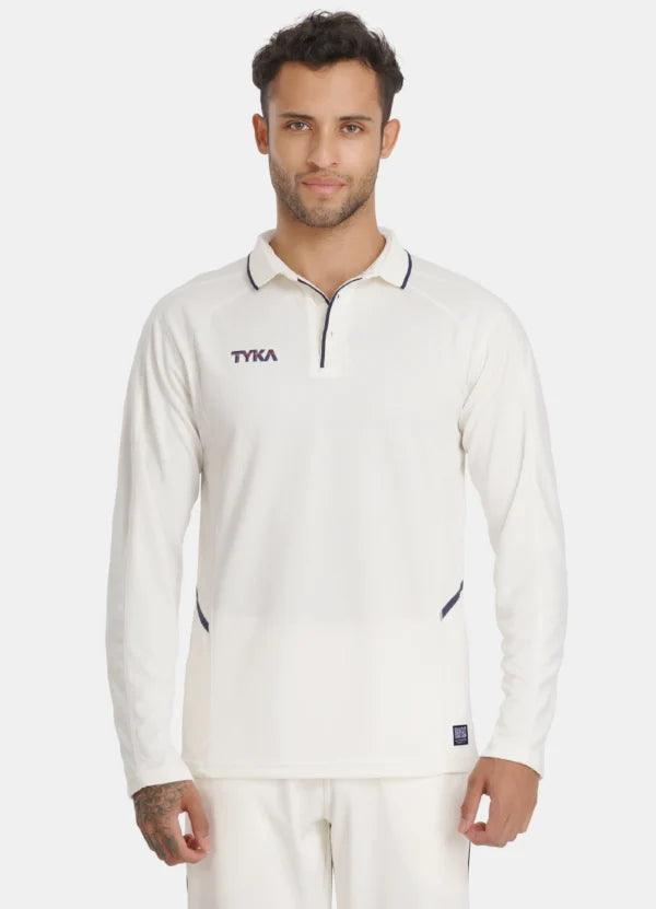 TYKA Align Full-Sleeve Cricket Top – Premium Off-White Match Jersey