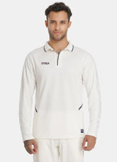 TYKA Align Full-Sleeve Cricket Top – Premium Off-White Match Jersey