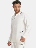 TYKA Align Full-Sleeve Cricket Top – Premium Off-White Match Jersey