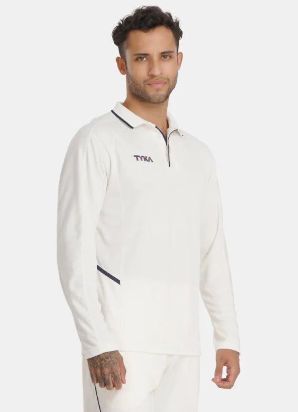 TYKA Align Full-Sleeve Cricket Top – Premium Off-White Match Jersey