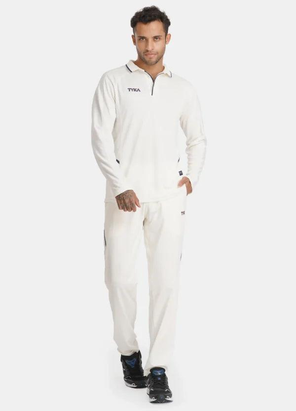 TYKA Align Full-Sleeve Cricket Top – Premium Off-White Match Jersey