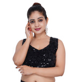 Sweetheart Neck Dilber Barfi Black Women Blouse Default Title