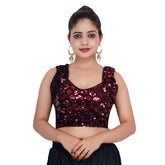 Sweetheart Neck Dilber Barfi Maroon Women Blouse Default Title