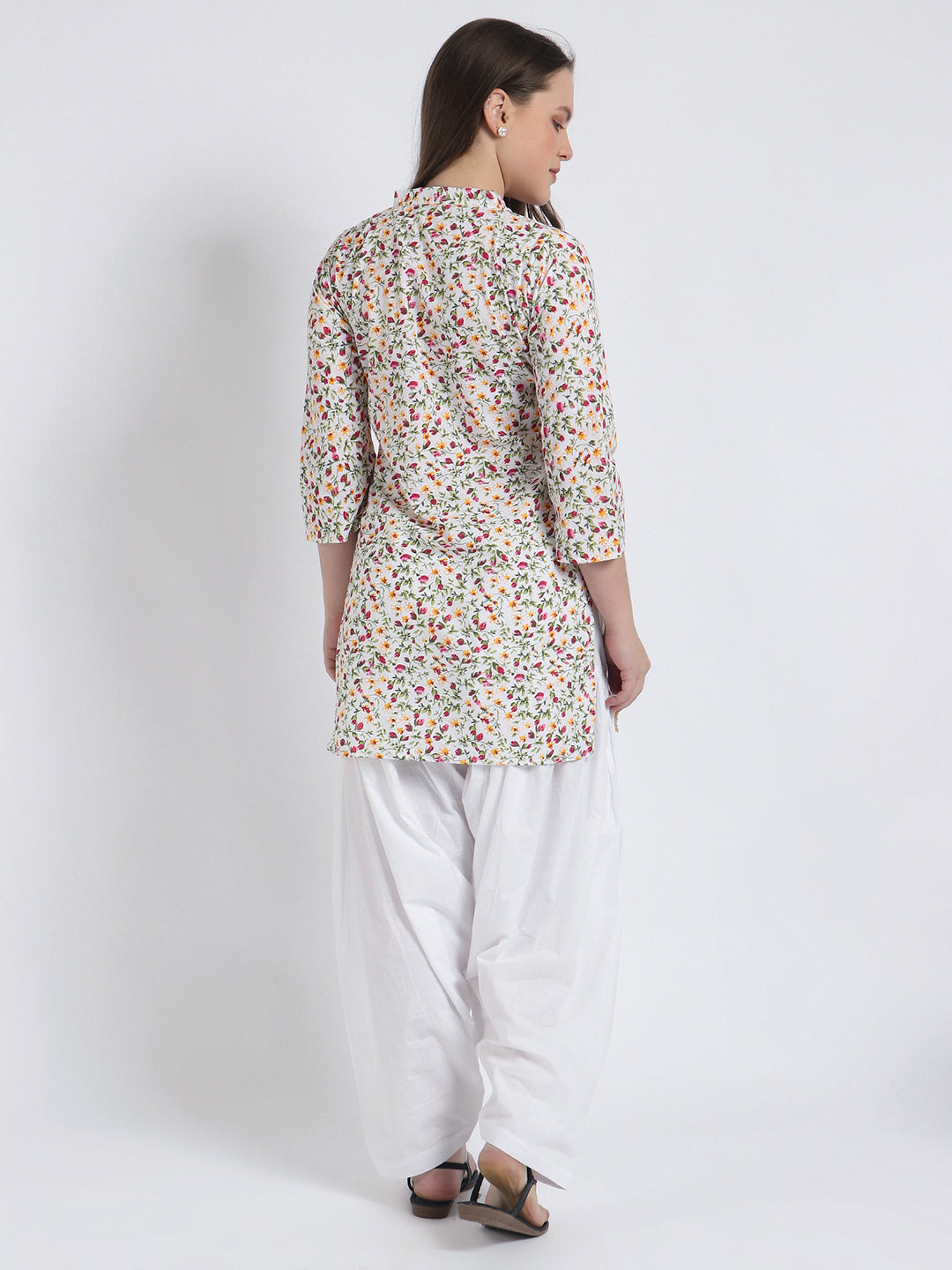 Women Printed Top Multi Kurta and Salwar Set Pure Cotton