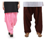 Pure Cotton Solid Women Baby Pink Coffee Salwar Pack of 2 Default Title