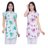 Women Green Pink Printed Straight Kurta Pack Of 2 XXXL